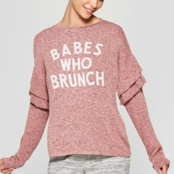 Xhilaration Tops - Xhilaraion Babes Who Brunch Lounge Sweatshirt
